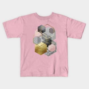 Blush Grey Geometric Kids T-Shirt